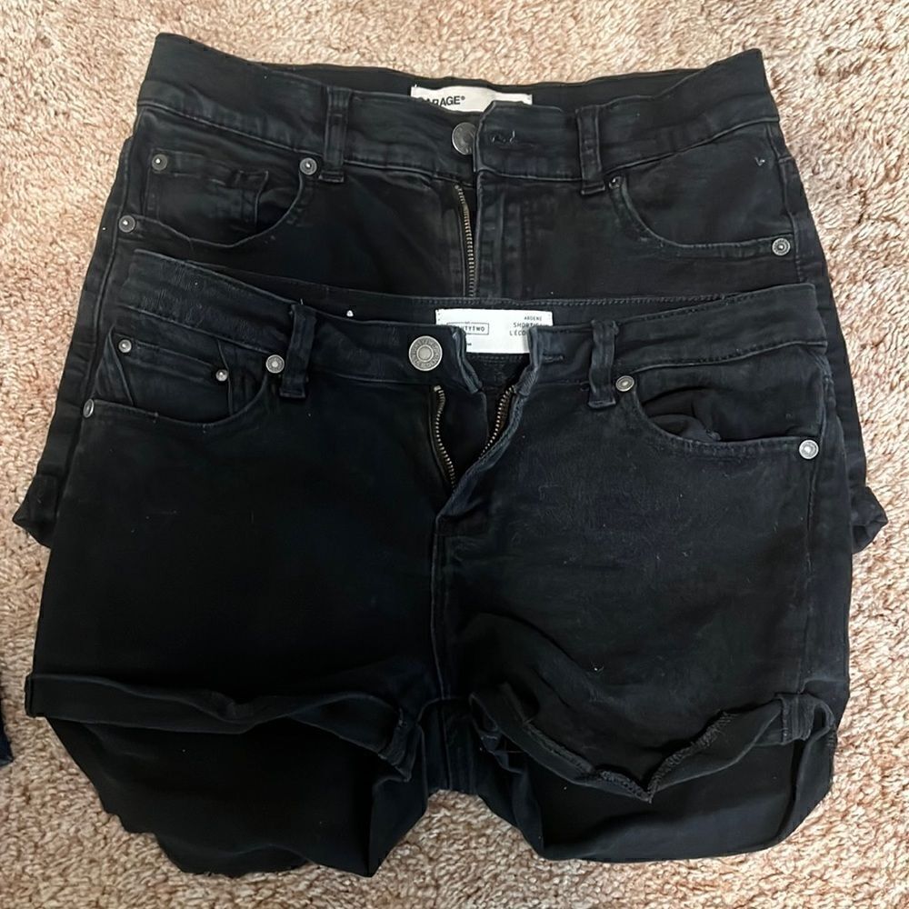 Size 3 Black Denim Jean Shorts Bundle